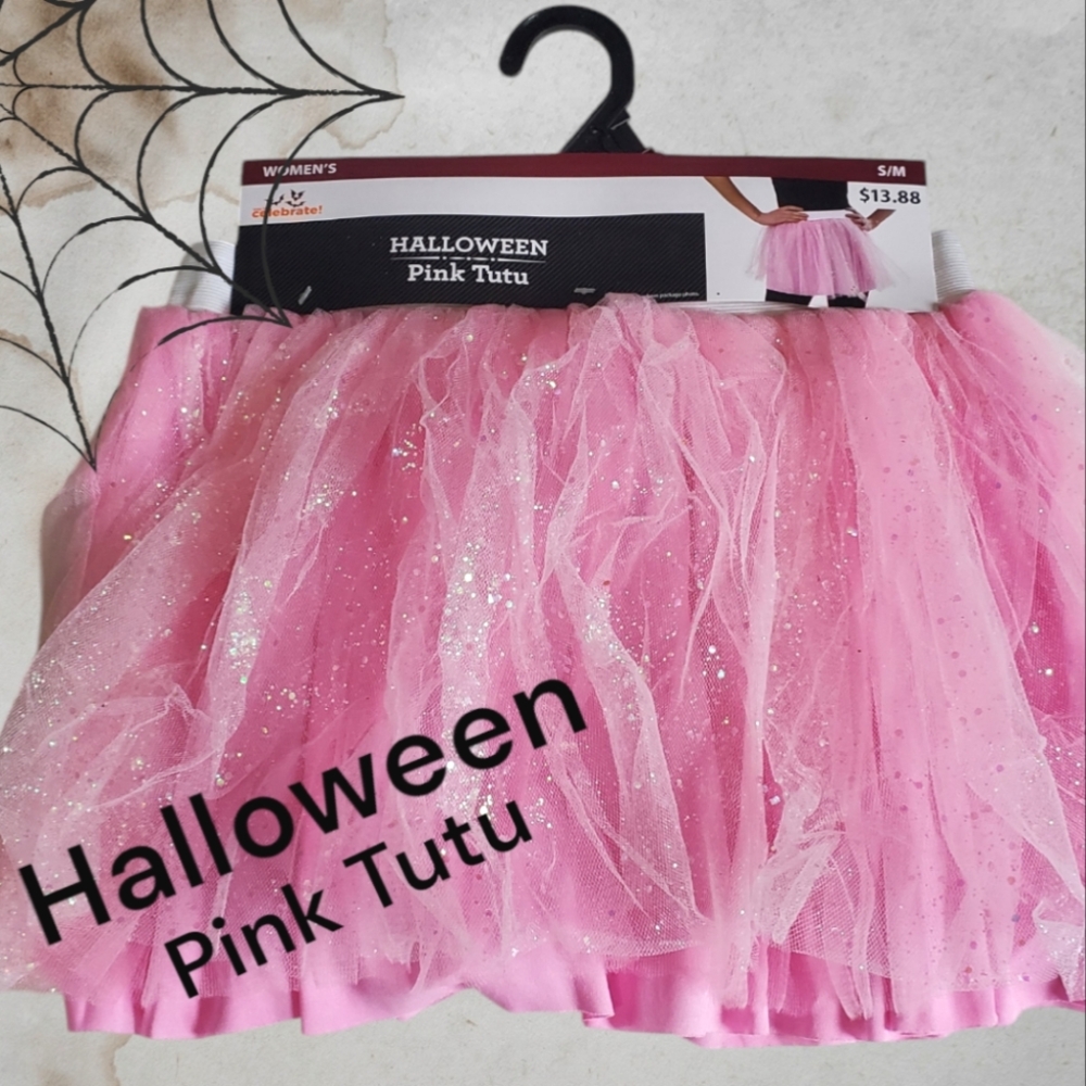 NEW Way To  Celebrate Women's Tutu Pink/Glitter/Sheer Size S/M